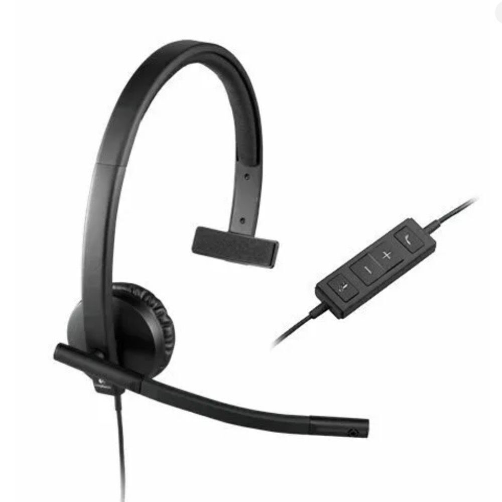 Logitech H570e Mono Black Monaural Over the Head‎ Wired Headset